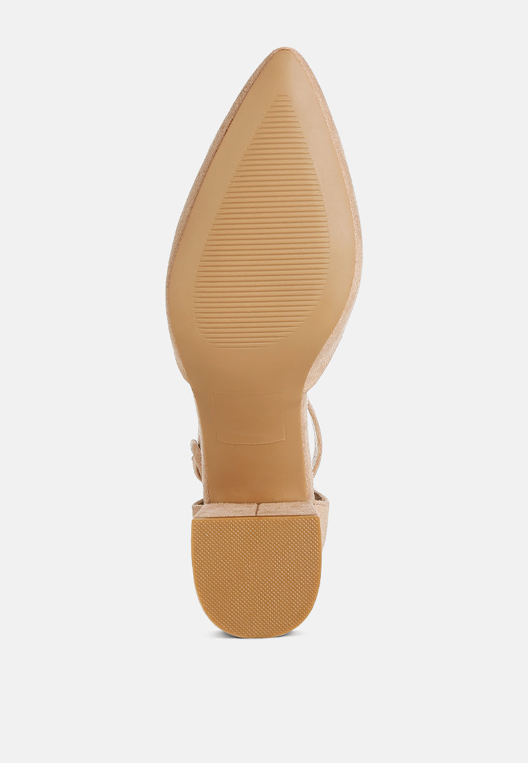 Pointed Toe Block Heel D'orsay