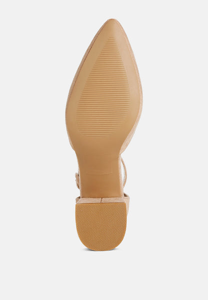 Pointed Toe Block Heel D'orsay
