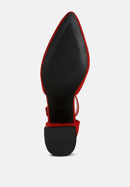 Pointed Toe Block Heel D'orsay