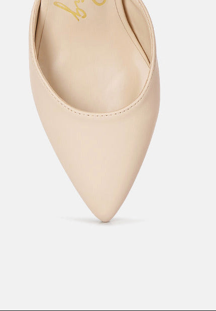 Metallic Block Heeled D'Orsay