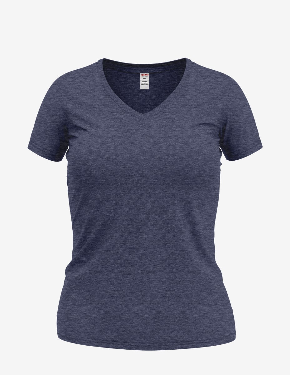 Basic Solid Heather V-Neck Tee