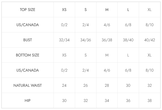 size chart