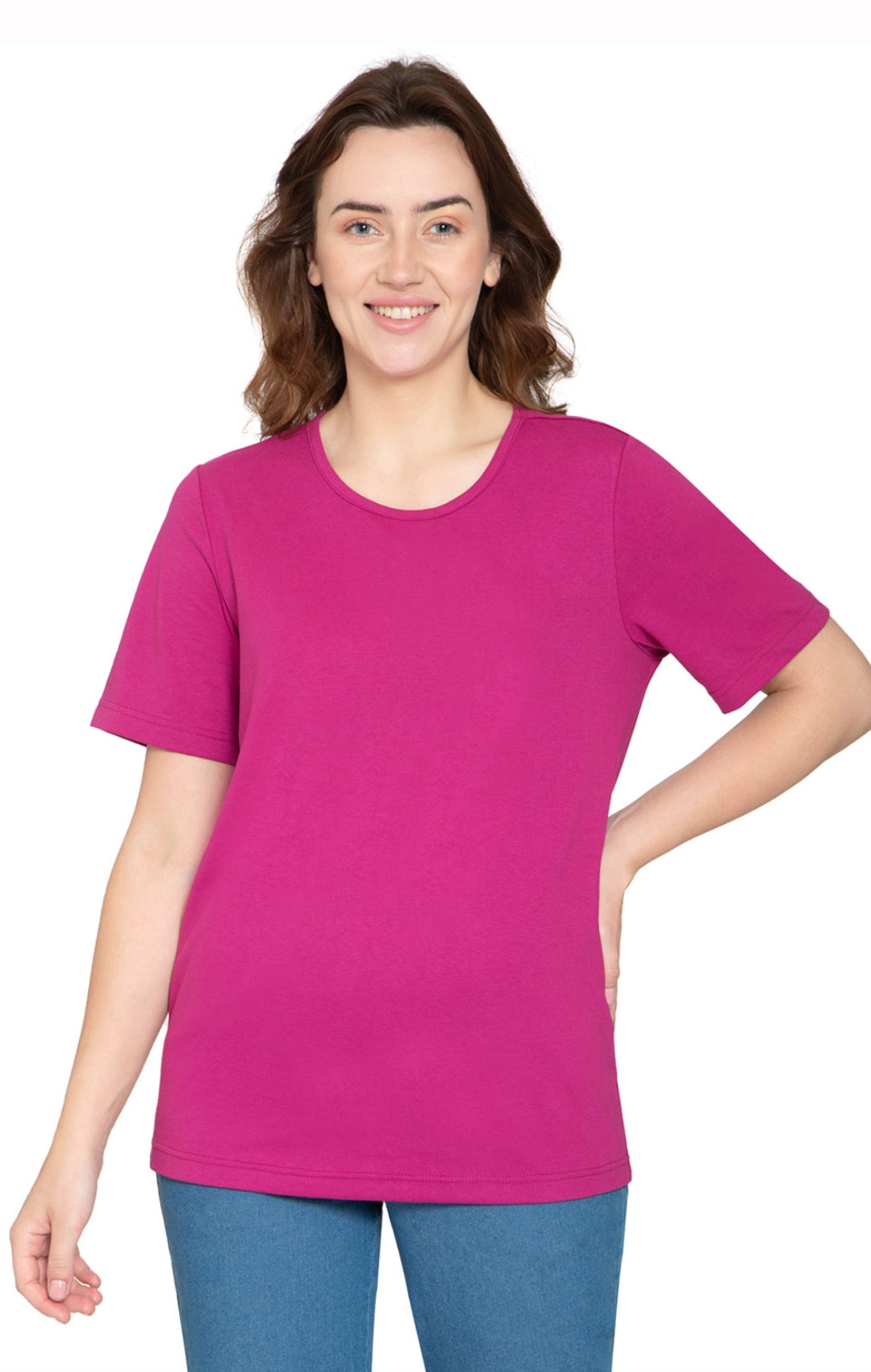 Short Sleeve Crew Neck Tee Cotton Blend