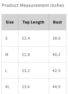 size chart