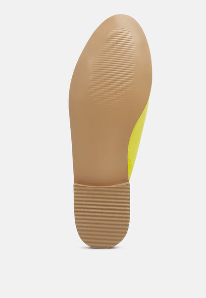 Studded Flat Patent Mules