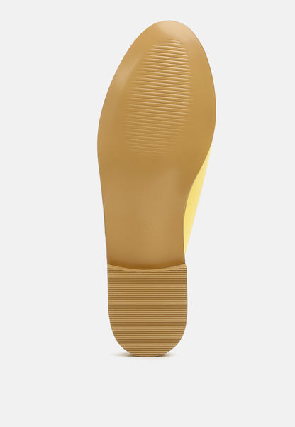 Studded Flat Patent Mules