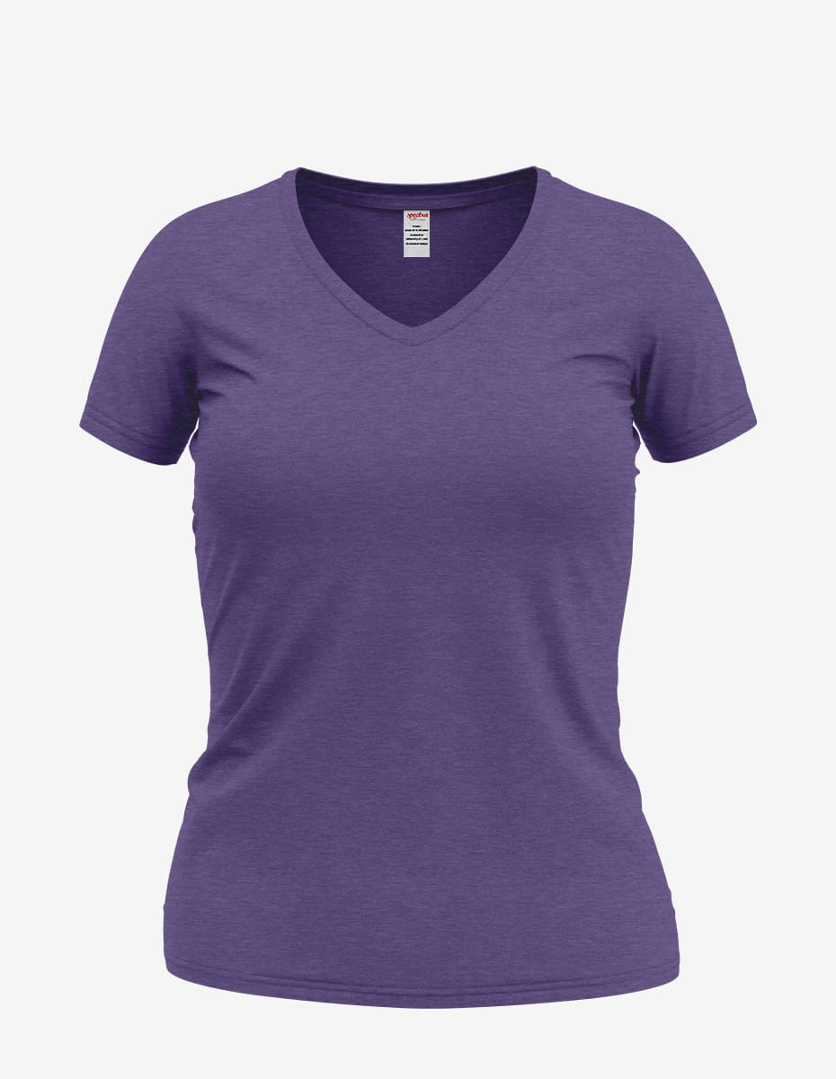Basic Solid Heather V-Neck Tee