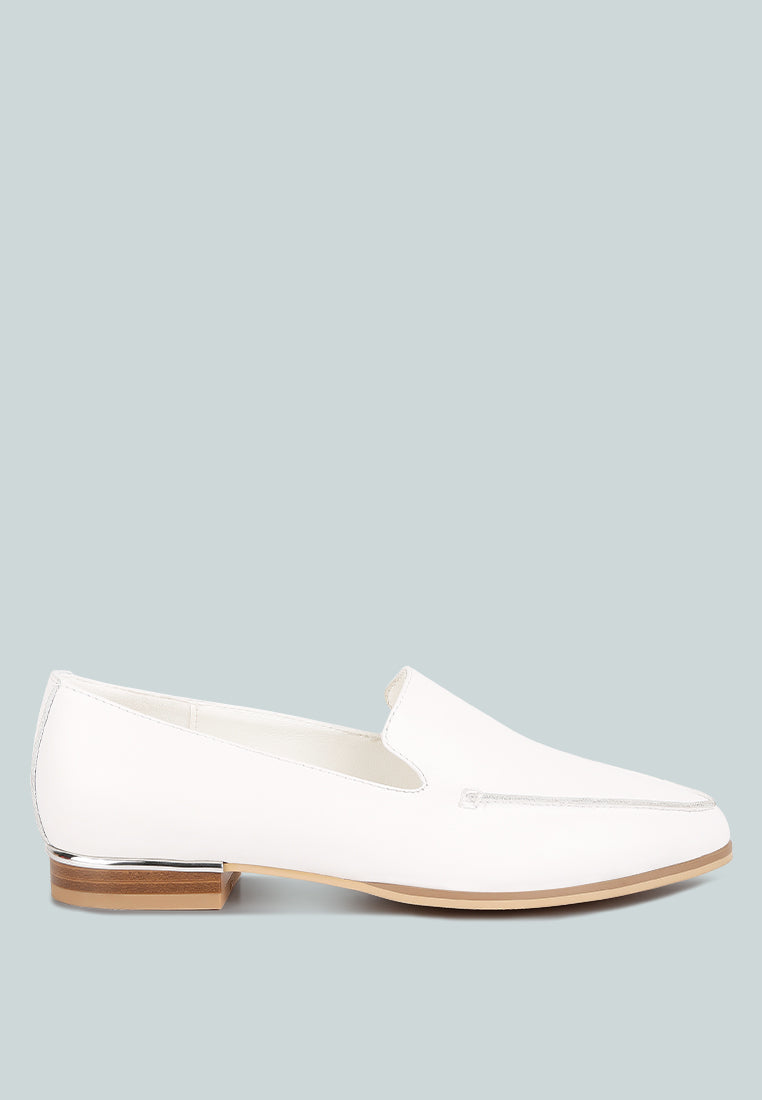 Metallic Sling Leather Loafers