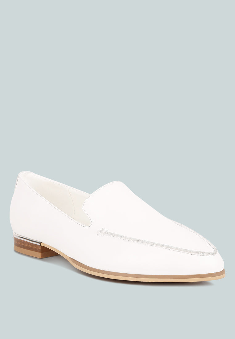 Metallic Sling Leather Loafers