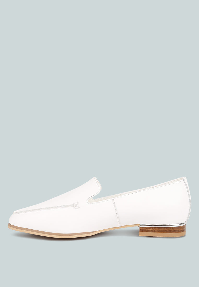 Metallic Sling Leather Loafers