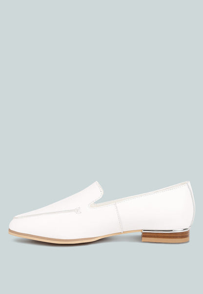 Metallic Sling Leather Loafers