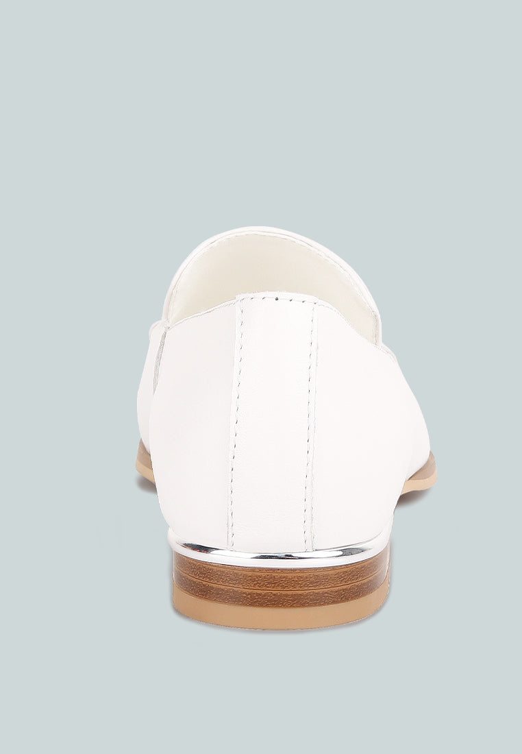 Metallic Sling Leather Loafers