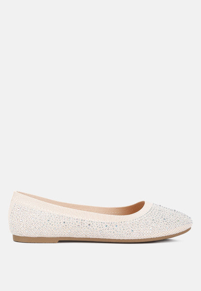 Rhinestone Embellished Ballet Flats