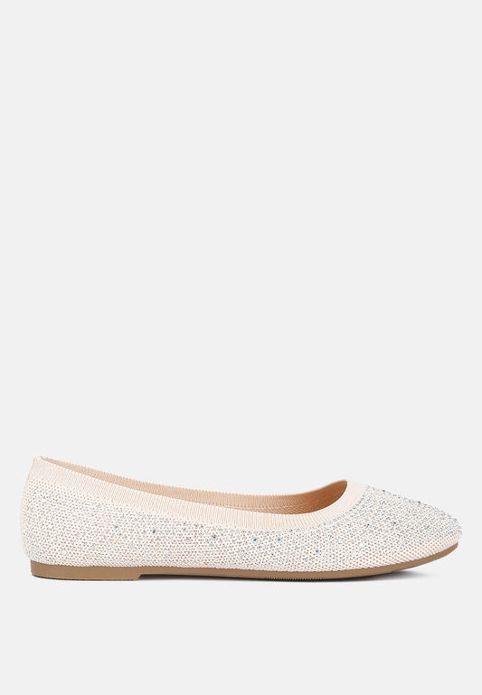 Rhinestone Embellished Ballet Flats