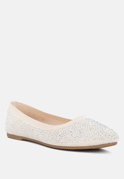 Rhinestone Embellished Ballet Flats