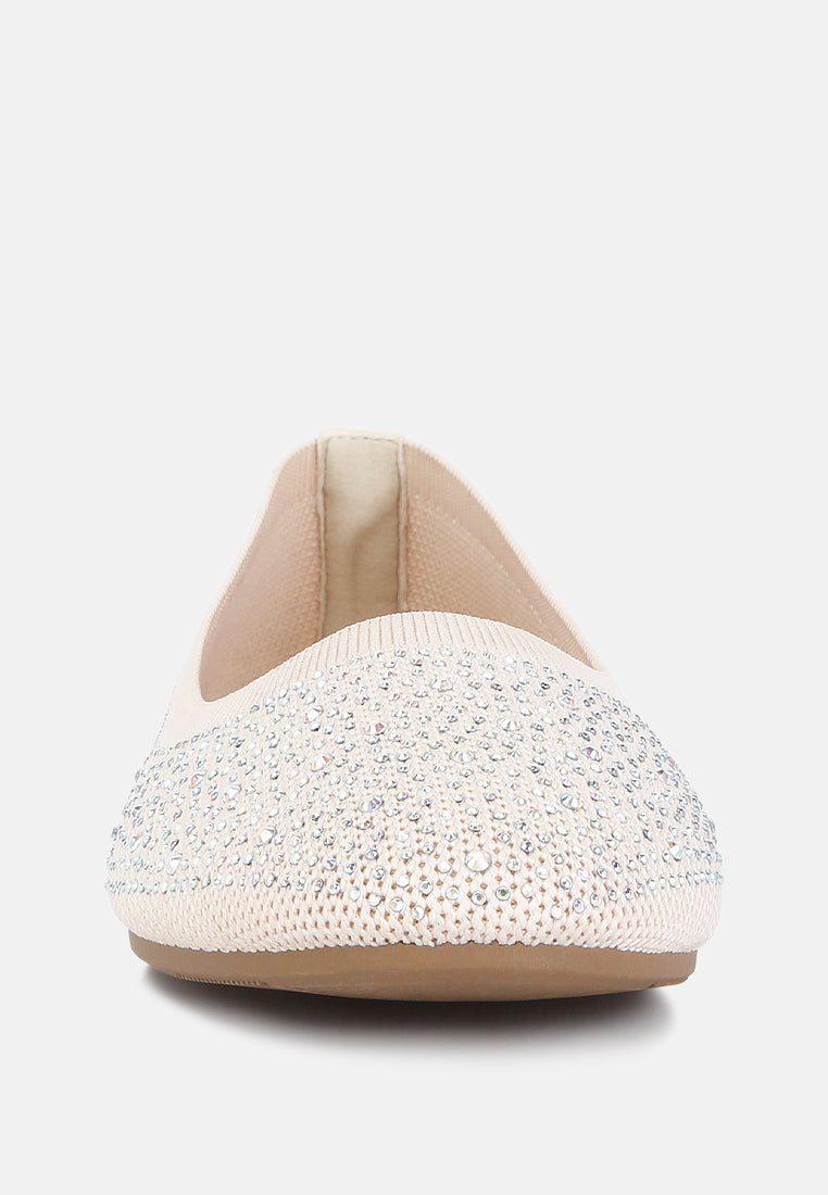 Rhinestone Embellished Ballet Flats
