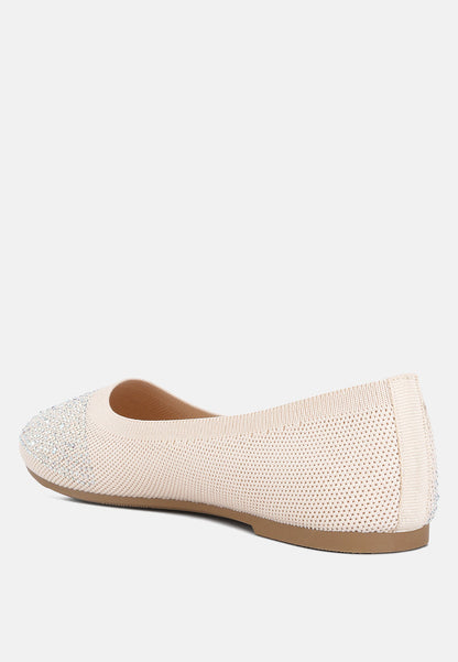 Rhinestone Embellished Ballet Flats