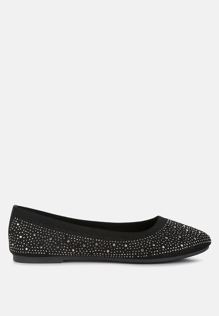 Rhinestone Embellished Ballet Flats