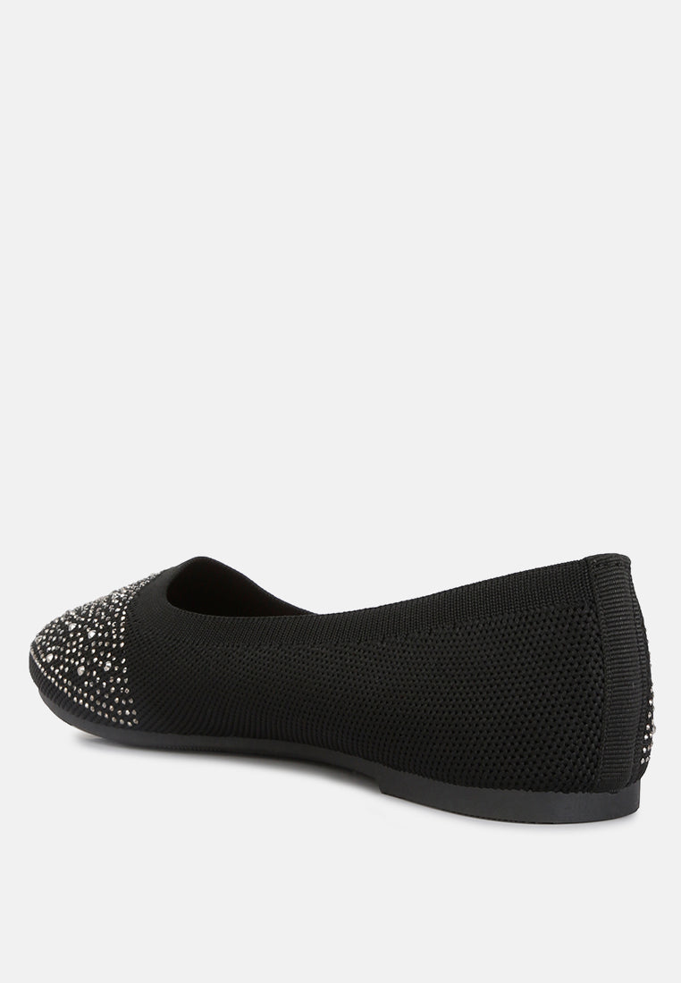 Rhinestone Embellished Ballet Flats