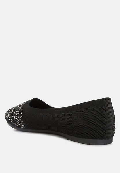 Rhinestone Embellished Ballet Flats