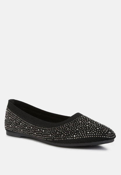 Rhinestone Embellished Ballet Flats