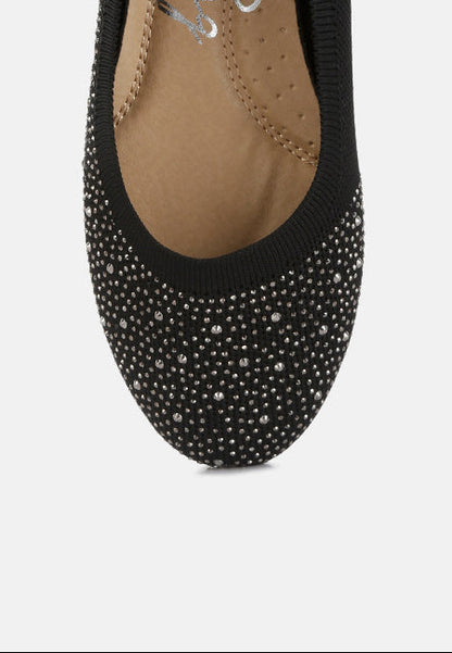 Rhinestone Embellished Ballet Flats