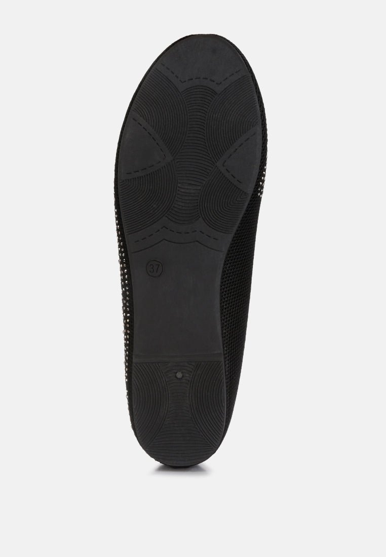 Rhinestone Embellished Ballet Flats