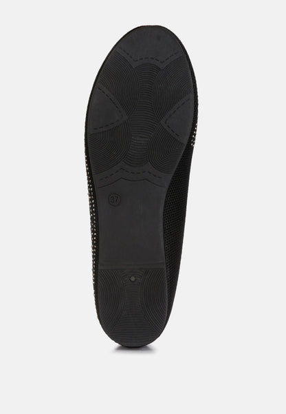 Rhinestone Embellished Ballet Flats