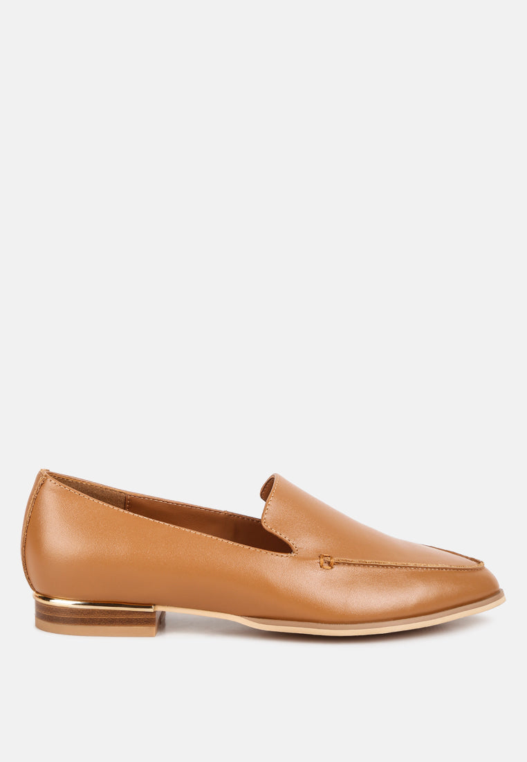 Metallic Sling Leather Loafers