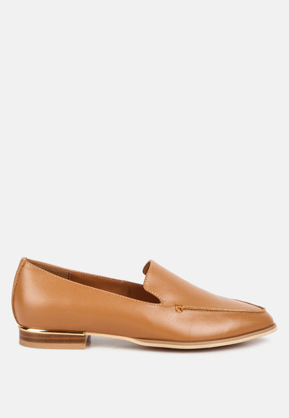 Metallic Sling Leather Loafers