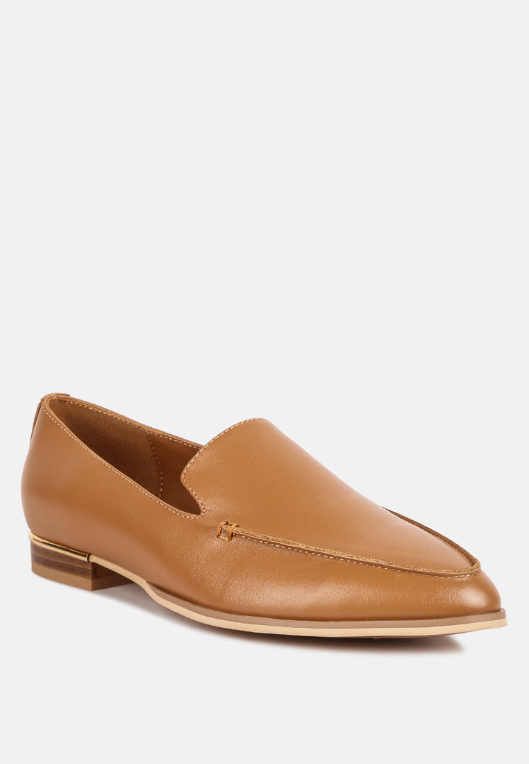 Metallic Sling Leather Loafers