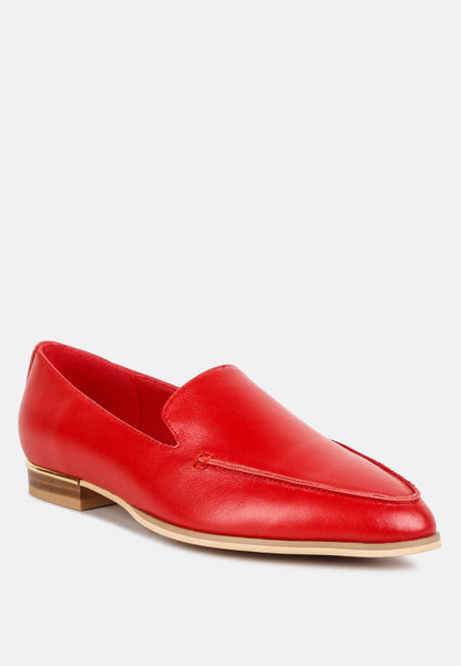 Metallic Sling Leather Loafers
