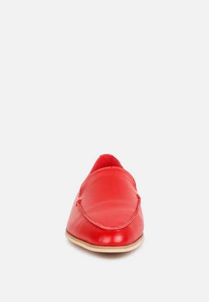 Metallic Sling Leather Loafers