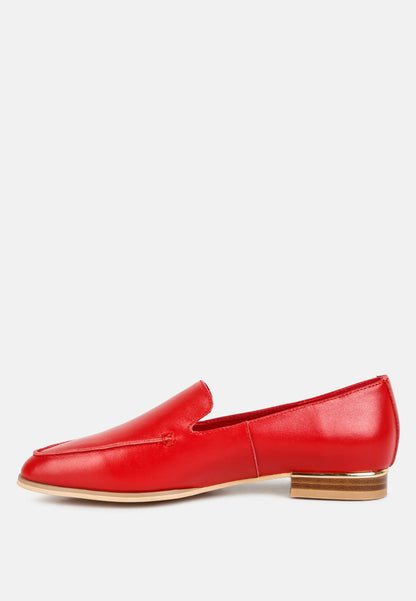 Metallic Sling Leather Loafers