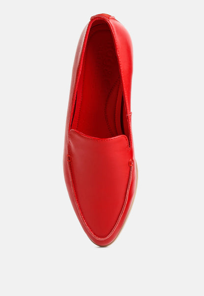 Metallic Sling Leather Loafers
