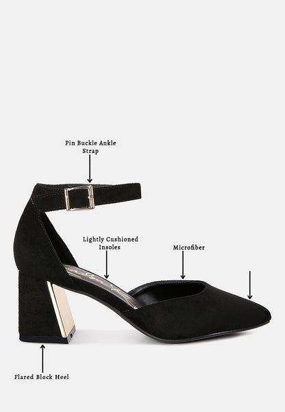 Metallic Detail Angled Heels