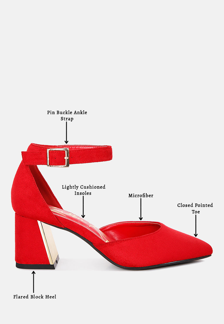 Metallic Detail Angled Heels