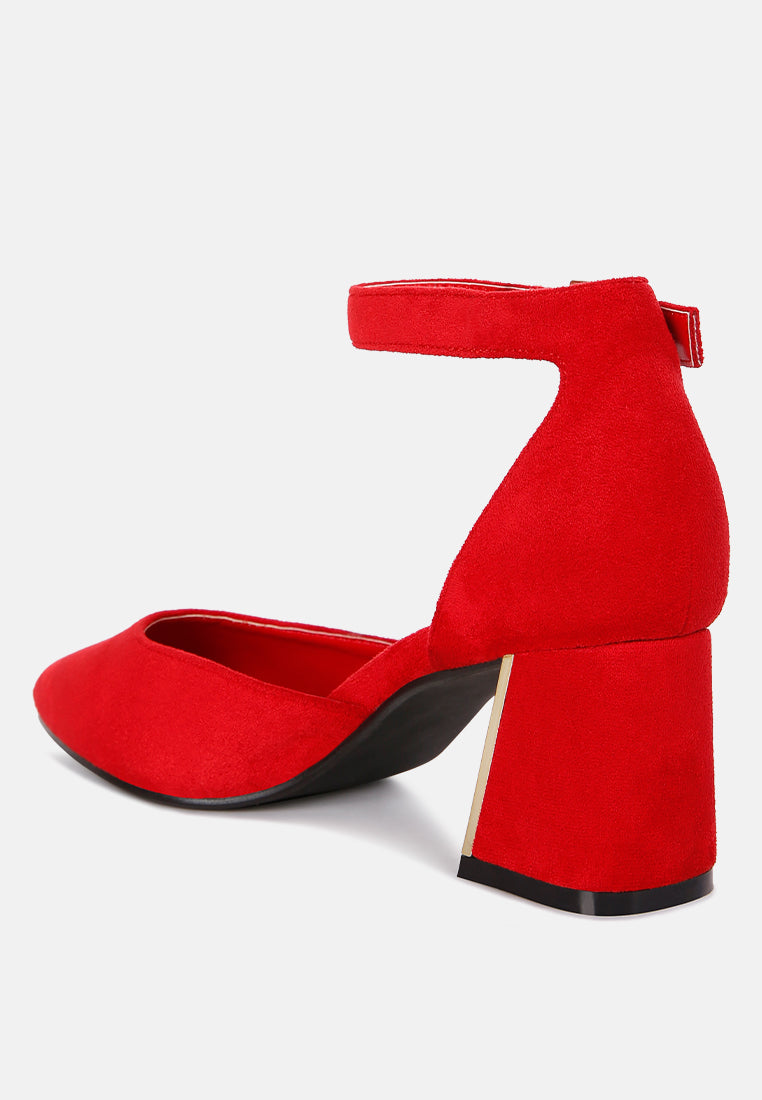 Metallic Detail Angled Heels