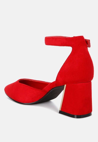 Metallic Detail Angled Heels