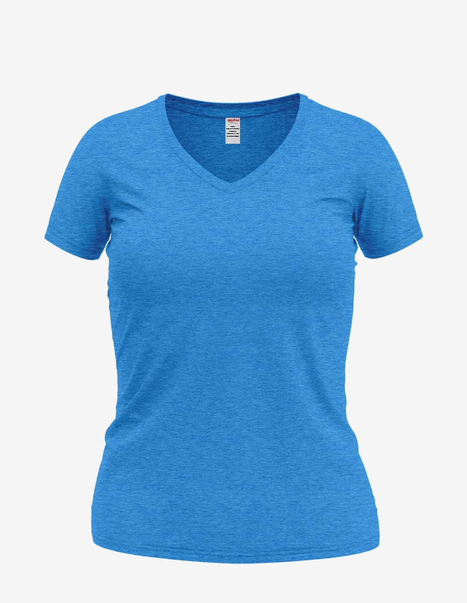 Basic Solid Heather V-Neck Tee