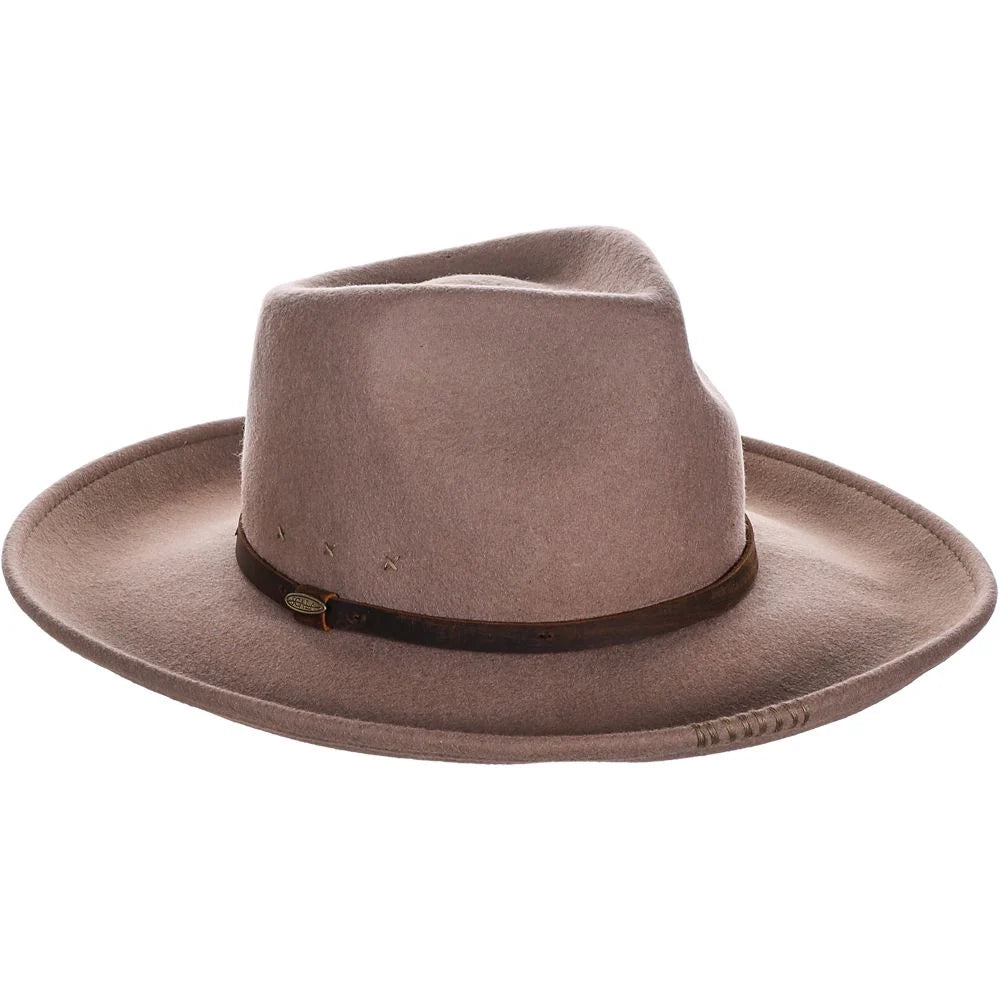 Sen Wide Brim Wool Felt Fedora Hat