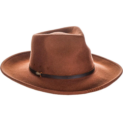 Sen Wide Brim Wool Felt Fedora Hat