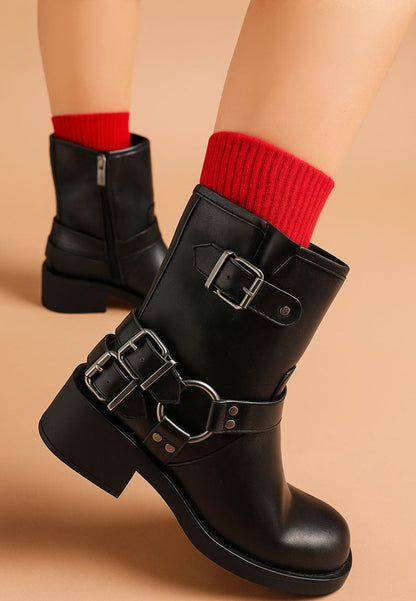 Harness Biker Boots