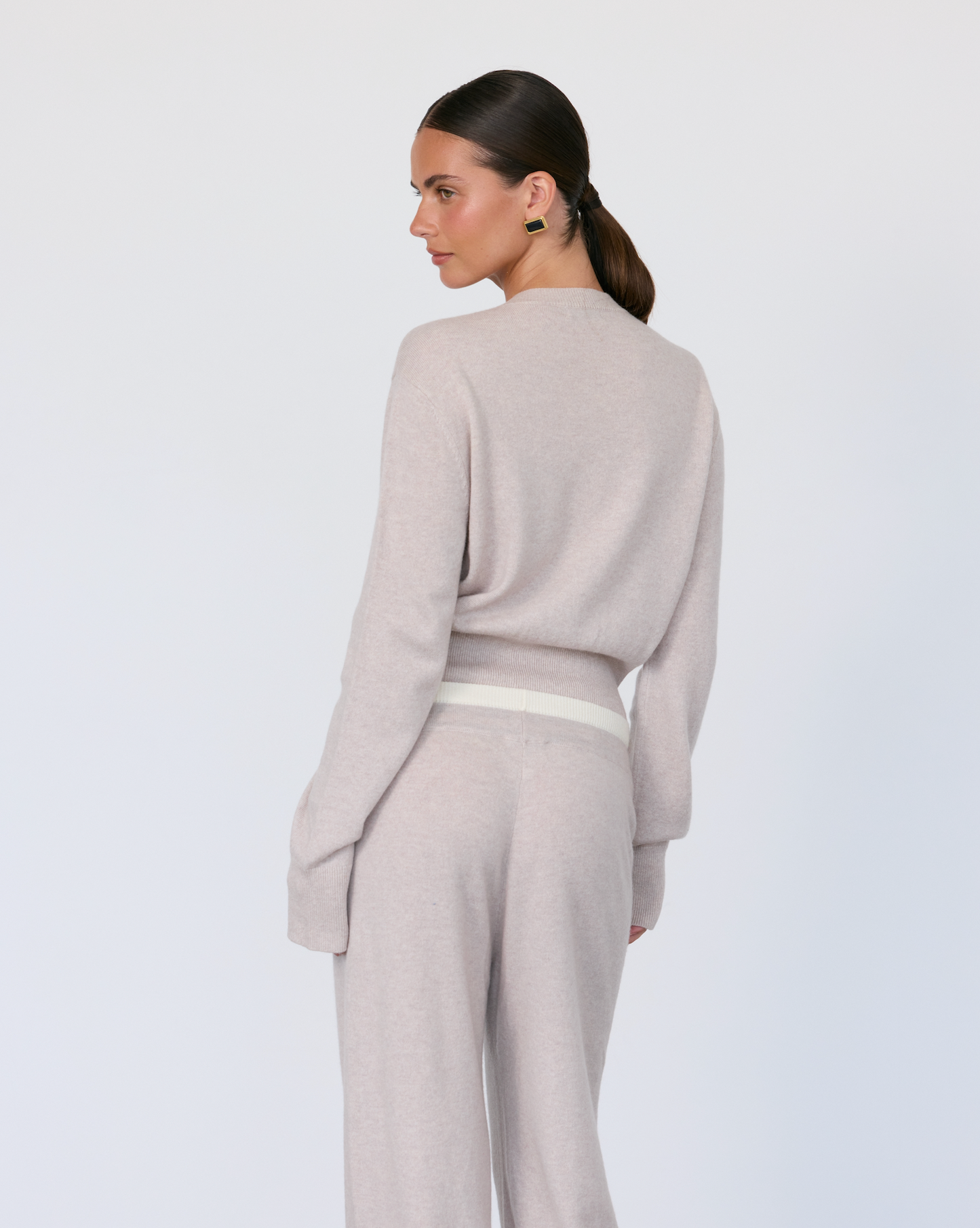 Cashmere Blend Cardigan Stone