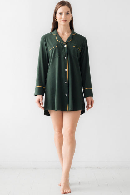 Classic Luxury Sleep Shirt in Brushed Pima Cotton