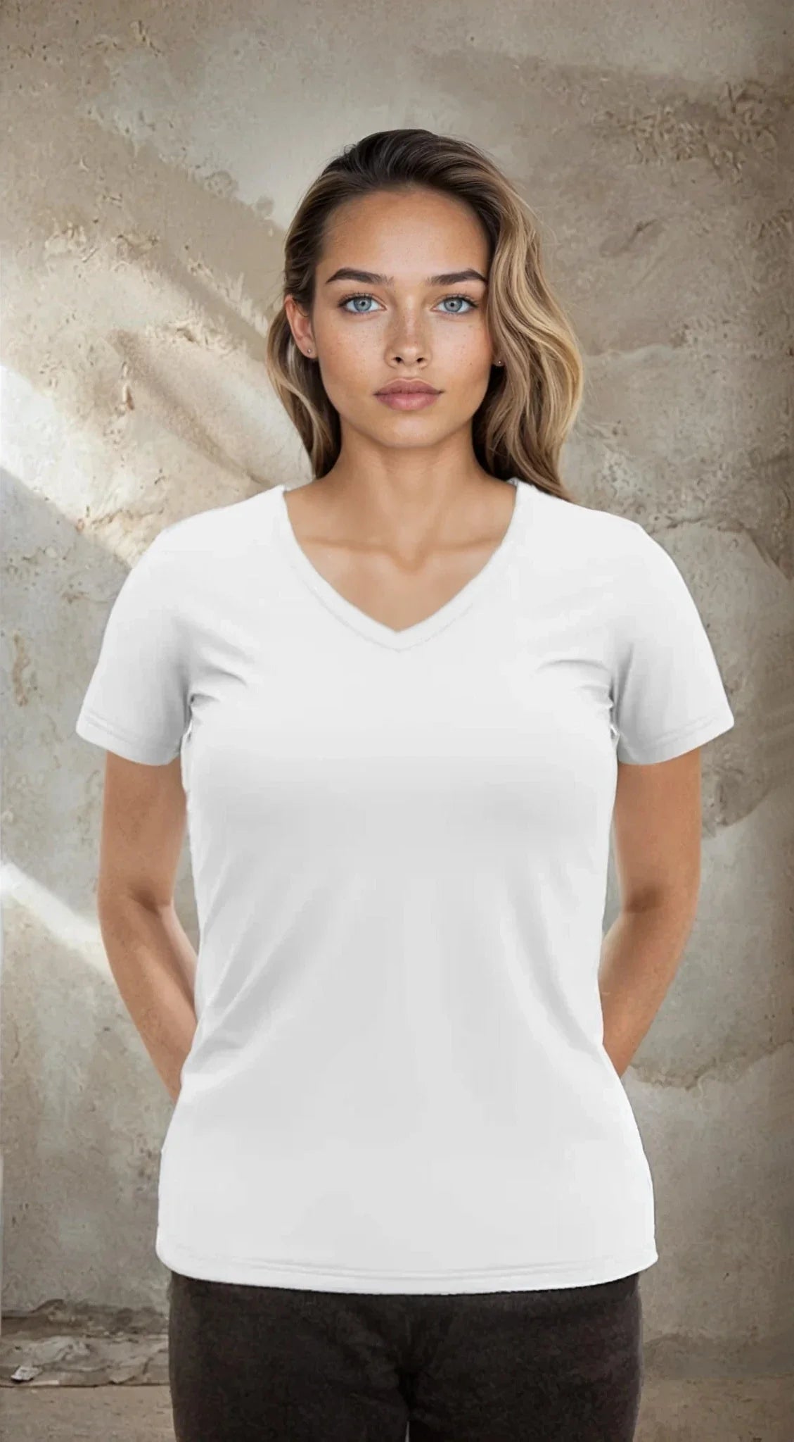 Basic Solid Heather V-Neck Tee