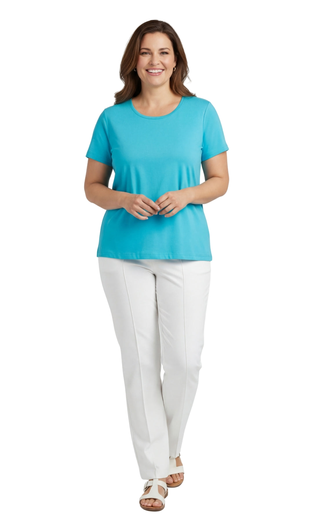 Short Sleeve Crew Neck Tee Cotton Blend