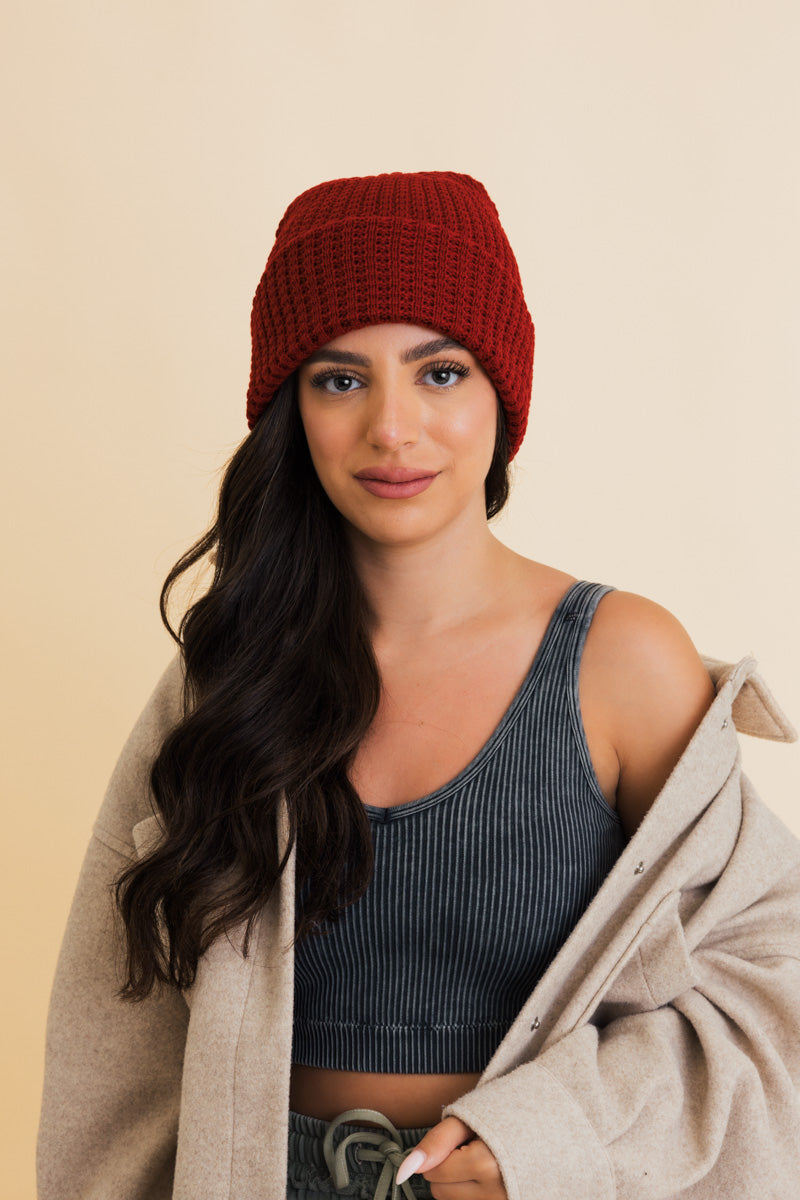 Waffle Knit Beanie