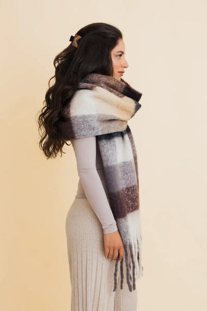 Multi Color Oversized Fringe Scarf