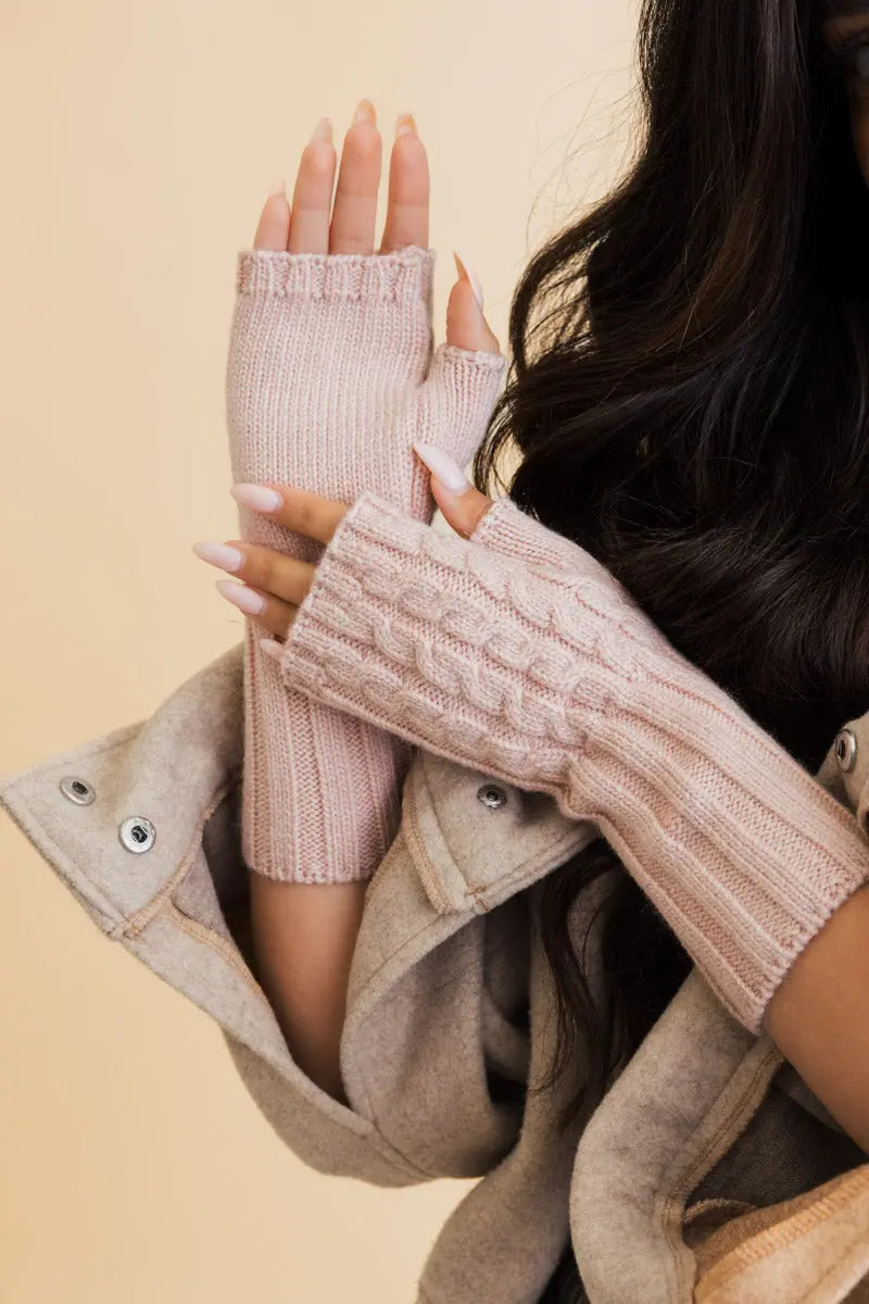 Cable Knit Fingerless Gloves